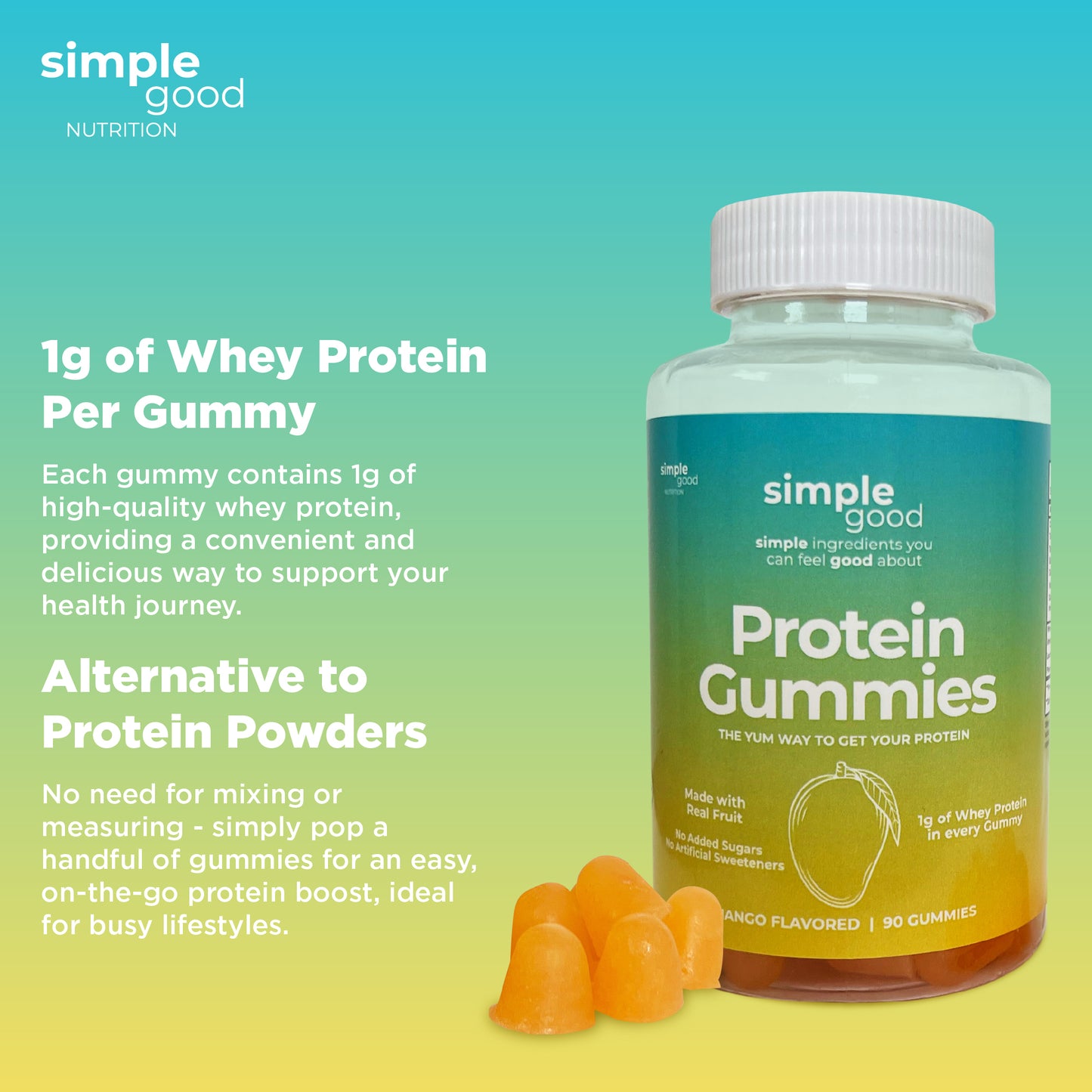 Simple Good Protein Gummies | Mango | 90 Count