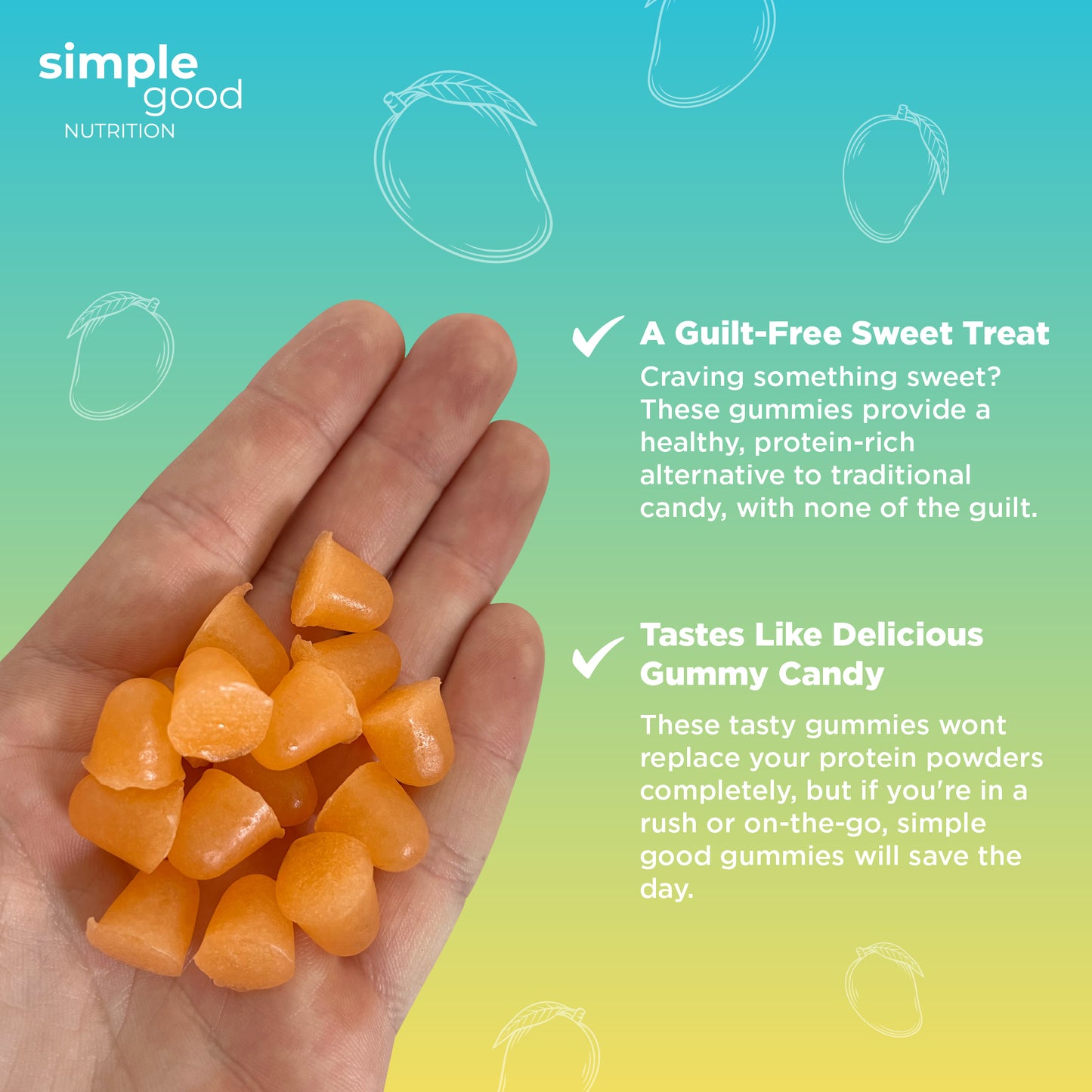 Simple Good Protein Gummies | Mango | 90 Count