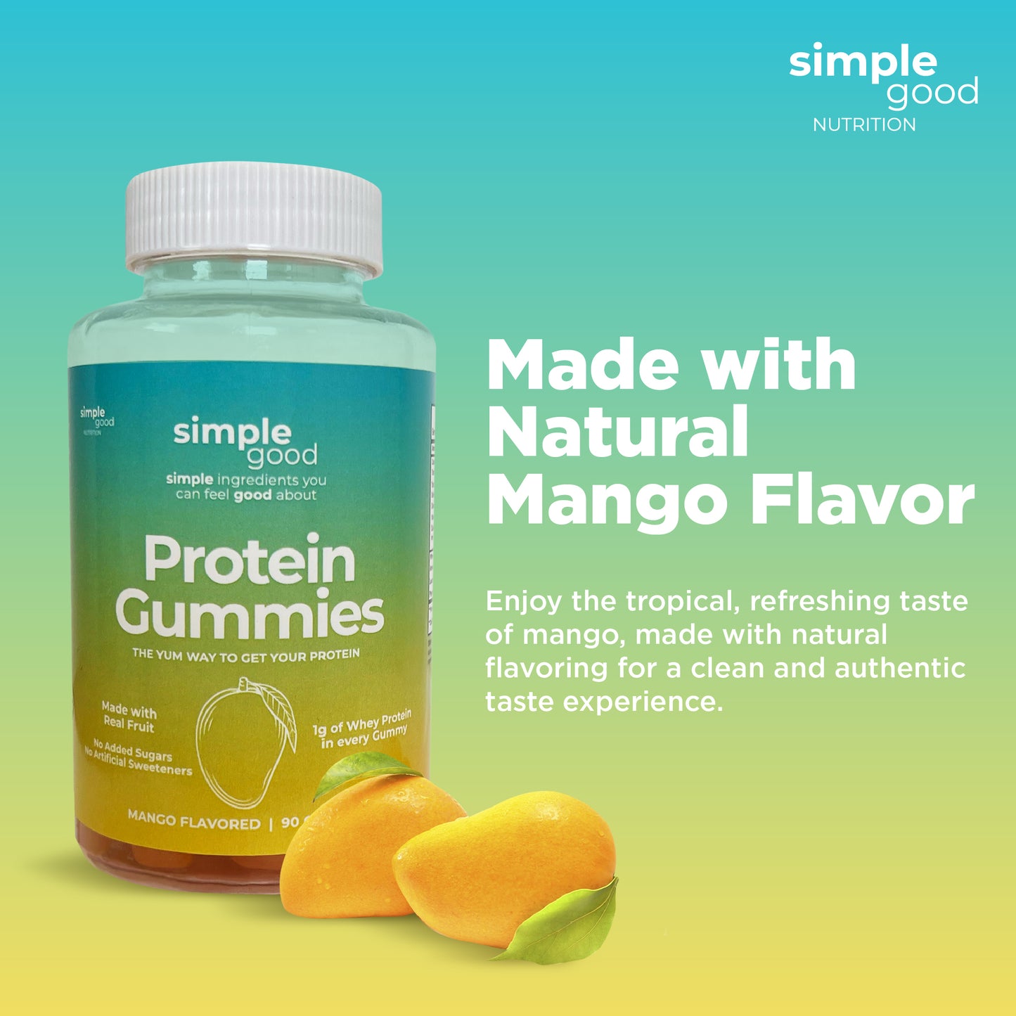 Simple Good Protein Gummies | Mango | 90 Count